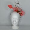 Lara - Coral and gold fascinator