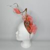 Lara - Coral and gold fascinator - Image 2
