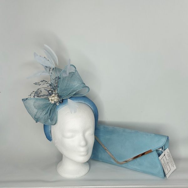 Cora - Sky blue and baby blue  fascinator - Image 4
