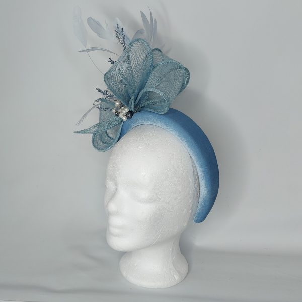 Cora - Sky blue and baby blue  fascinator - Image 3