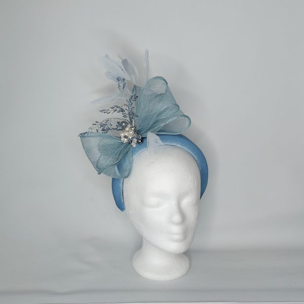 Cora - Sky blue and baby blue  fascinator