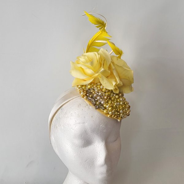 WHITNEY - LEMON, IVORY AND YELLOW FASCINATOR - Image 5