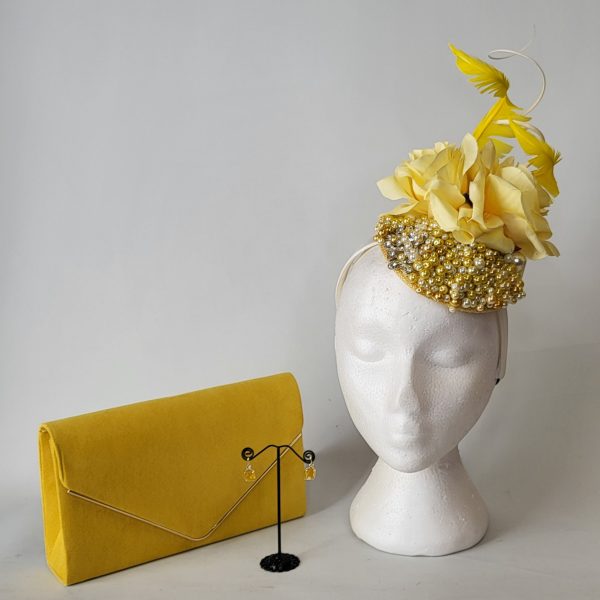 WHITNEY - LEMON, IVORY AND YELLOW FASCINATOR - Image 4
