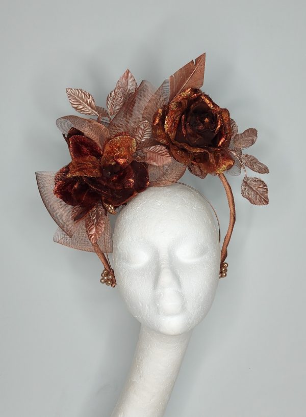 PIPPA - GOLD , ROSE GOLD AND COPPER FASCINATOR - Image 5