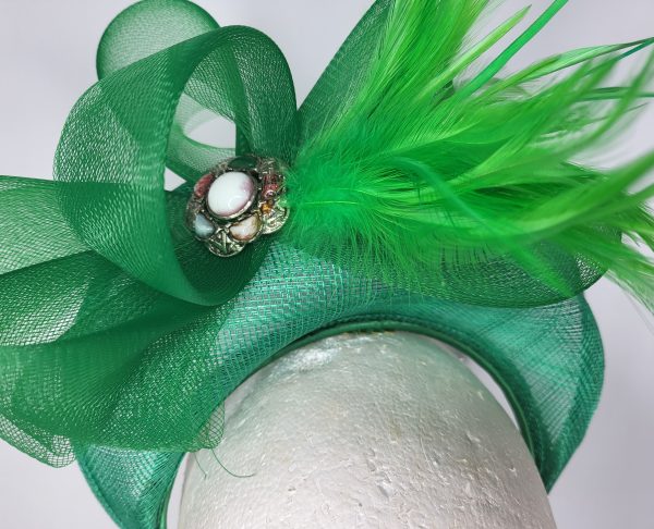 MYLENE  - EMERALD GREEN HALO FASCINATORN  EX HIRE - Image 5