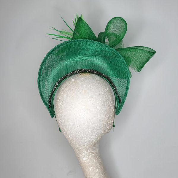 MYLENE  - EMERALD GREEN HALO FASCINATORN  EX HIRE - Image 3