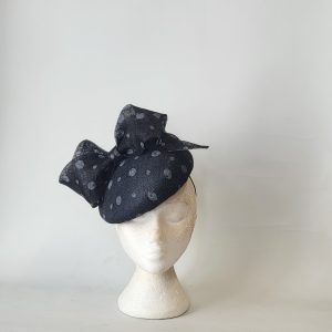 QUINN - BLACK AND WHITE POLKA DOT SLOPE FACINATOR   EX HIRE / SAMPLE SALE