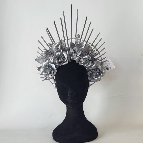 ANTHEA - SILVER HALO CROWN FASCINATOR