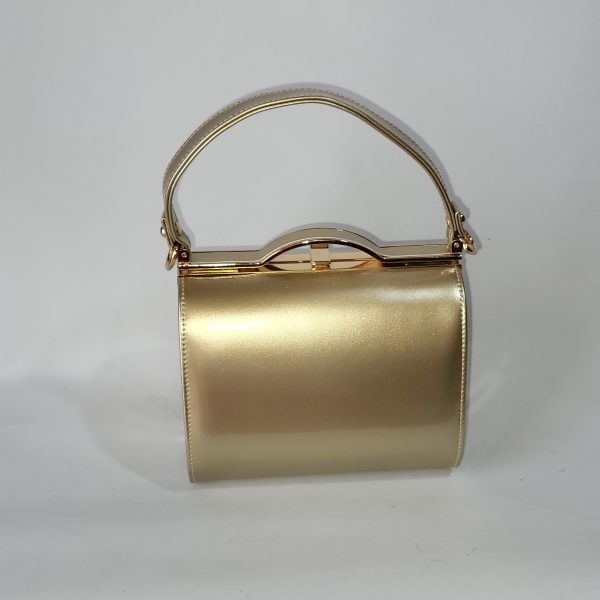 DARWIN -  GOLD PATENT BOX BAG WITH GRAB HANDLE - Image 3