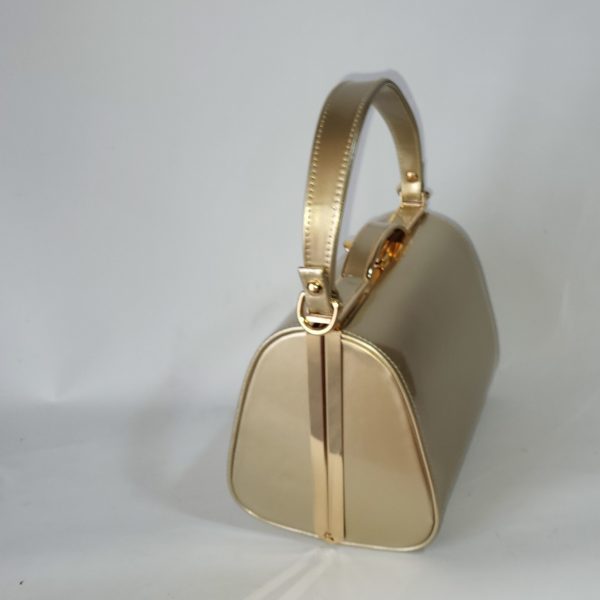 DARWIN -  GOLD PATENT BOX BAG WITH GRAB HANDLE - Image 2