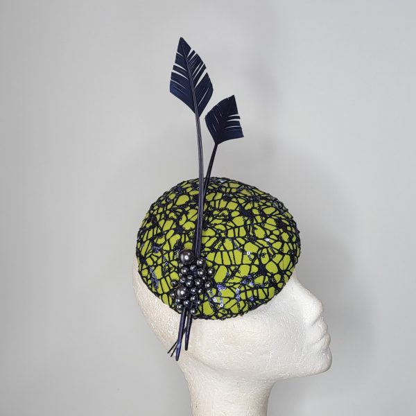PORTIA - LIME GREEN AND NAVY FACINATOR - Image 3
