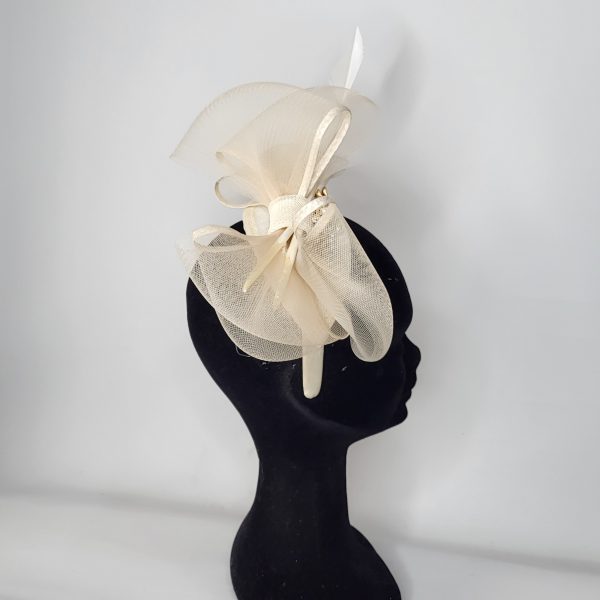 HALLIE - IVORY, CREAM AND ROSE GOLD FASCINATOR - Image 4