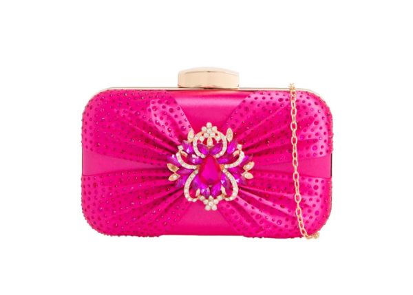 TESS - FUSCHIA  PINK BOX CLUTCH BAG