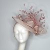 ANNALISE - PALEST PINK DISH FASCINATOR  WITH RHINESTON BROOCH  (EX HIRE) - Image 4
