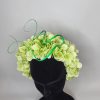 HETTY - LIME AND APPLE GREEN FLORAL BAND FASCINATOR - Image 2