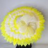 JEANNA  - LIMONCELLO YELLOW AND IVORY FEATHER BRIM FASCINATOR  EX HIRE - Image 3