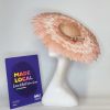 LUNA -  FLAMINGO BLUSH CORAL AND IVORY FEATHER BRIM