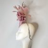 ELSPETH - BLUSH PINK.AND DUSKY PINK.FEATTHER HALO FASCINATOR - Image 3