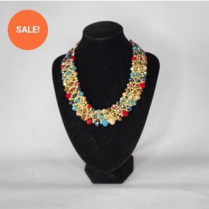 JAYMIE - MULTICOLOURED CRYSTAL COLLAR BIB NECKLACE
