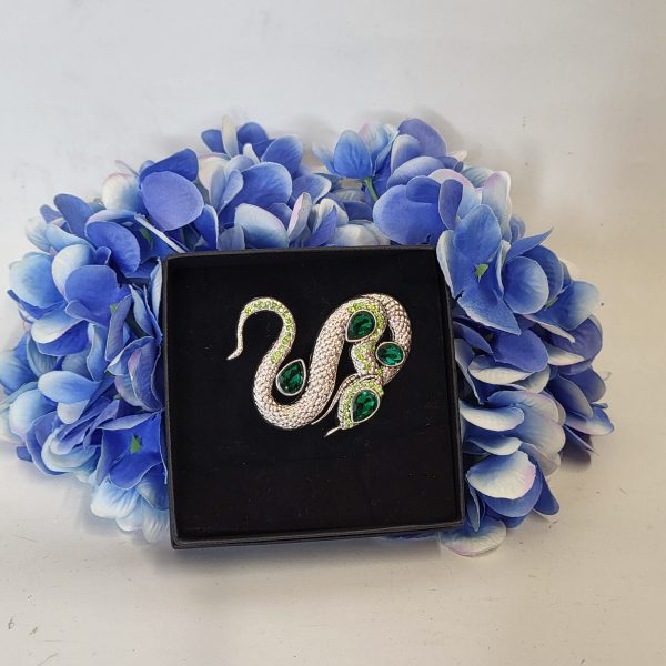 ELIANA - EMERALD GREEN RHINESTONE BROOCH