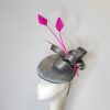 PENELOPE - GREY AND HOT PINK FASCINATOR - Image 7