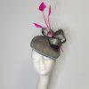 PENELOPE - GREY AND HOT PINK FASCINATOR - Image 5