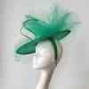 JOSIE - KELLY GREEN AND EMERALD GREEN DISH FASCINATOR - Image 4