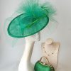 JOSIE - KELLY GREEN AND EMERALD GREEN DISH FASCINATOR - Image 3
