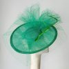 JOSIE - KELLY GREEN AND EMERALD GREEN DISH FASCINATOR - Image 2