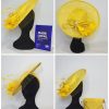 MCKENZIE - YELLOW BRIM FASCINATOR  ( ALSO AVAILABLE FOR HIRE)