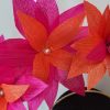 AMBER - HOT PINK AND ORANGE SILK ABACA FLOWER HALO FASCINATOR - Image 4