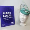 CHARLOTTE - AQUA GREEN AND PEARL FASCINATOR WITH SILVER TRIM - Image 6
