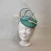 CHARLOTTE - AQUA GREEN AND PEARL FASCINATOR WITH SILVER TRIM - Image 4