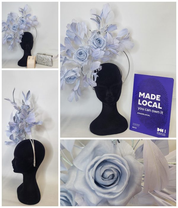 SHERYL - BABY BLUE HALO CROWN FASCINATOR