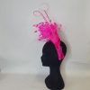 AVRIL - HOT PINK HAIRBAND FASCINATOR  - EX HIRE SALE - Image 4
