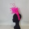 AVRIL - HOT PINK HAIRBAND FASCINATOR  - EX HIRE SALE - Image 2