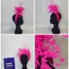 AVRIL - HOT PINK HAIRBAND FASCINATOR  - EX HIRE SALE