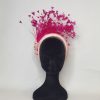 MACEY - PALE PINK  AND CERISE PINK HAIRBAND FASCINATOR - Image 5