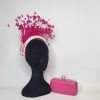 MACEY - PALE PINK  AND CERISE PINK HAIRBAND FASCINATOR - Image 3