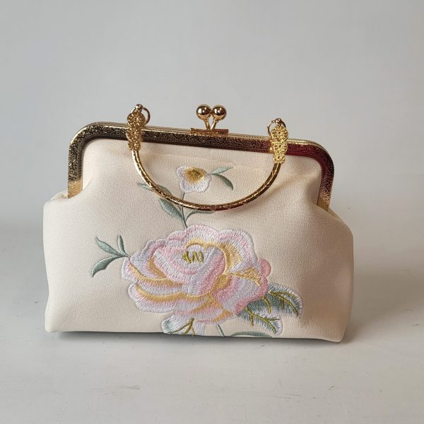 DAKOTA - IVORY AND BLUSH PINK VINTAGE CLUTCH BAG