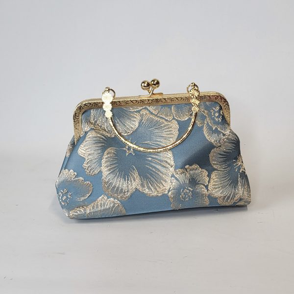CHICAGO - DARK BLUE AND  IVORY CLUTCH BAG