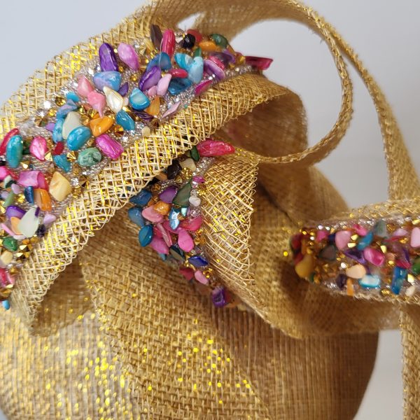 DOMINIQUE - GOLD AND MULTICOLOURED FASCINATOR - Image 6