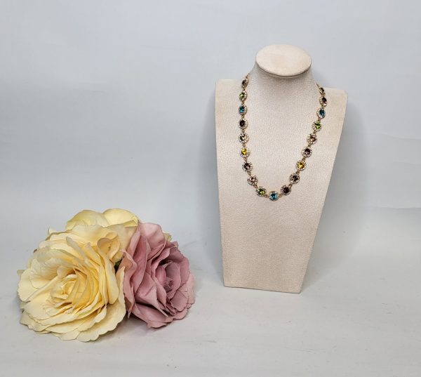 MEENA - MULTICOLOURED RHINESTONE NECKLACE