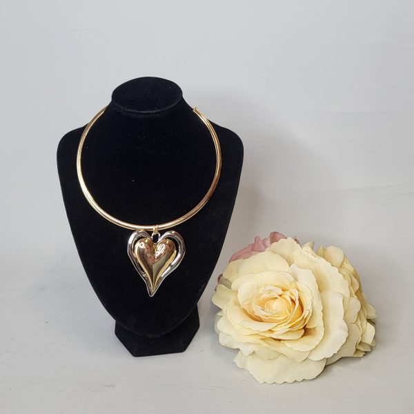 ROBERTA - SILVER AND GOLD COLLAR BIB NECKLACE