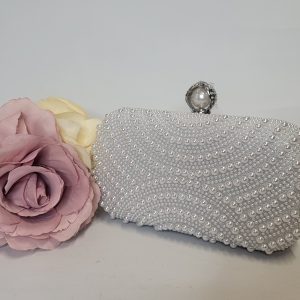 NIKITA - WHITE PEARL BOX CLUTCH BAG