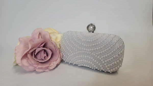 NIKITA - WHITE PEARL BOX CLUTCH BAG