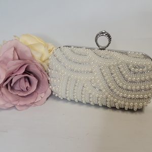 PRICILLA - IVORY PEARL BOX CLUTCH