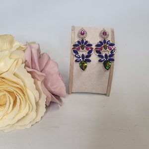 CORA - MULTICOLOURED RHINESTONE EARRINGS