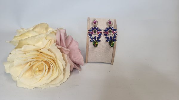 CORA - MULTICOLOURED RHINESTONE EARRINGS