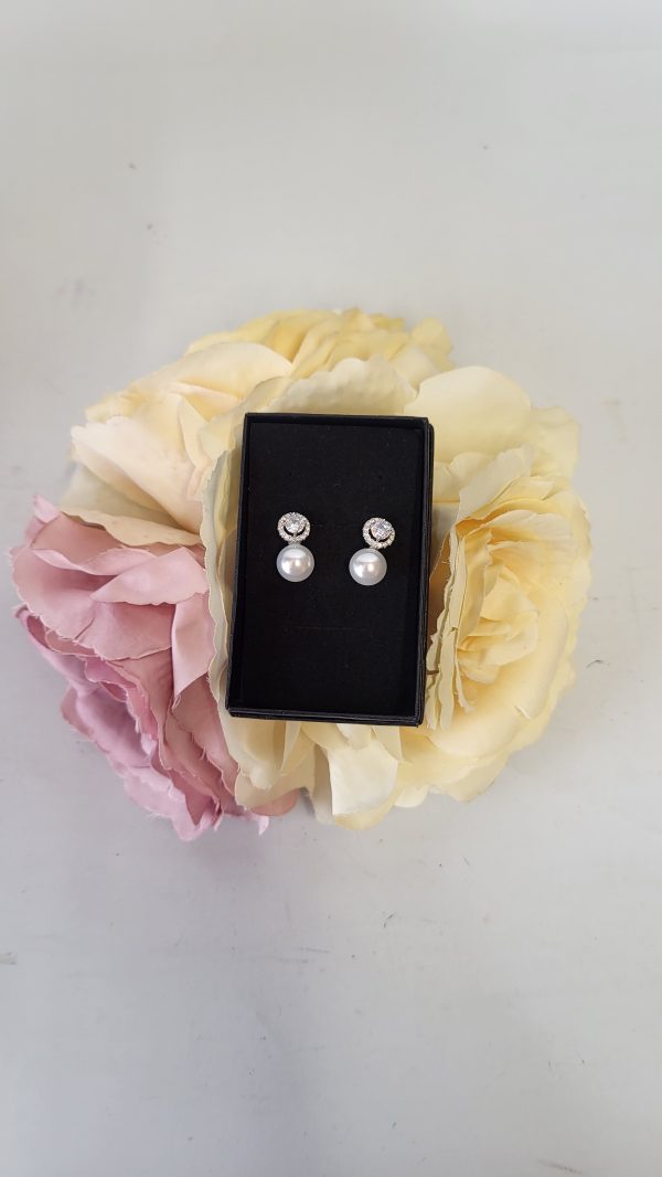 MARY - PEARL AND DIAMONTE EARRINGS